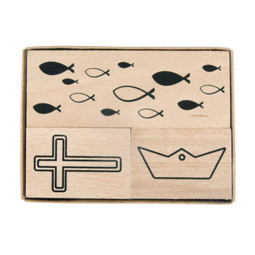 Holzstempel-Set Konfirmation Kommunion 3 Stück