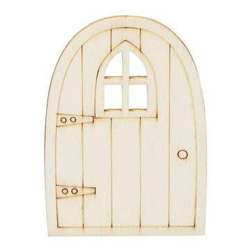 Holztüre V Miniatur  6x10x0,3cm natur