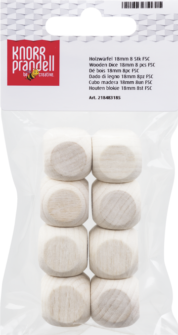 Holzwürfel 18mm roh gebleicht 8 Stück