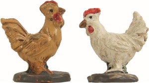 Hühner-Set 2cm für 10-14cm Krippenfiguren 2 Stück