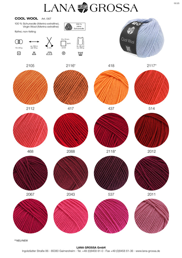 Lana Grossa Cool Wool Uni Merinowolle extrafein 50g / 160m