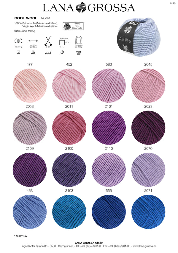 Lana Grossa Cool Wool Uni Merinowolle extrafein 50g / 160m
