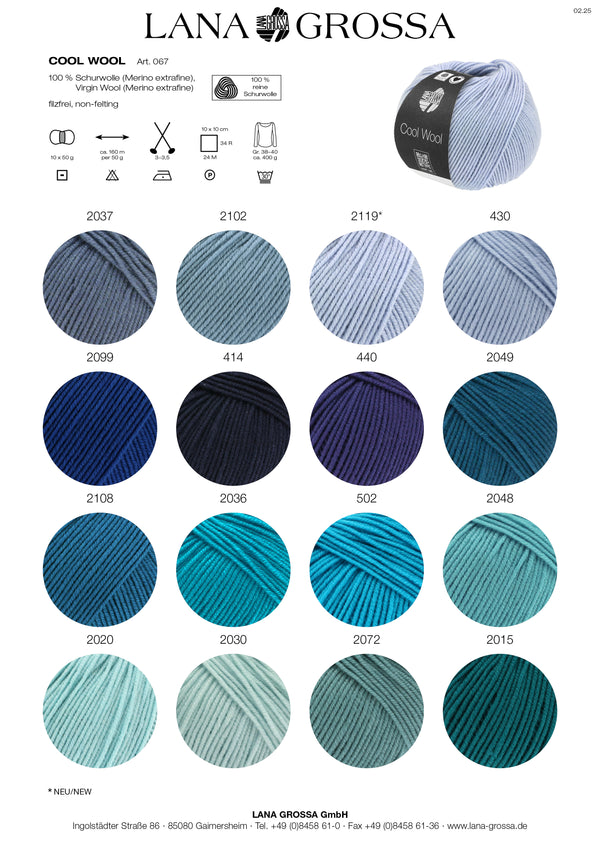 Lana Grossa Cool Wool Uni Merinowolle extrafein 50g / 160m