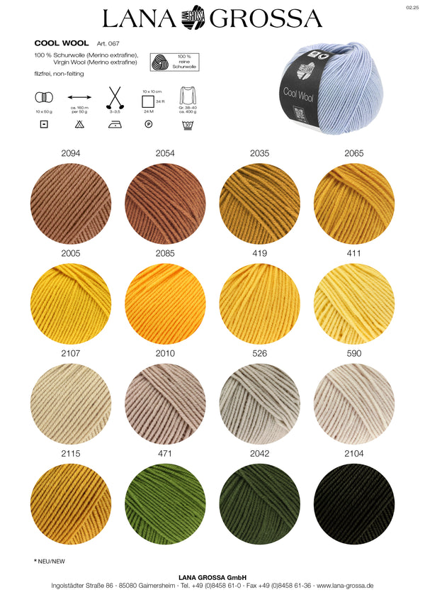 Lana Grossa Cool Wool Uni Merinowolle extrafein 50g / 160m
