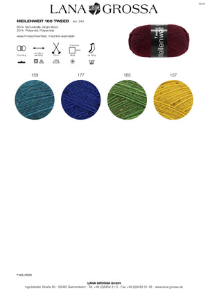Lana Grossa Meilenweit 100 Tweed Sockenwolle 100g / 420m