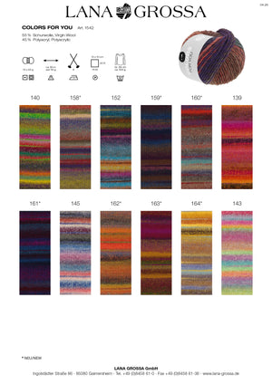 Lana Grossa Colors For You Voluminöses Dochtgarn mit Farbverlauf 50g / 90m