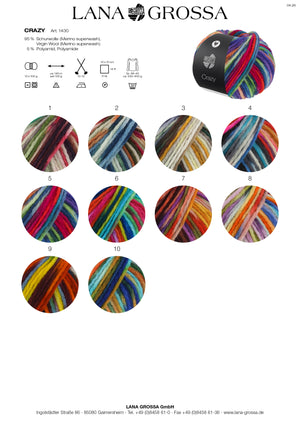 Lana Grossa Crazy Kettengarn Schurwolle (Merino) Multicolor 100g / 140m