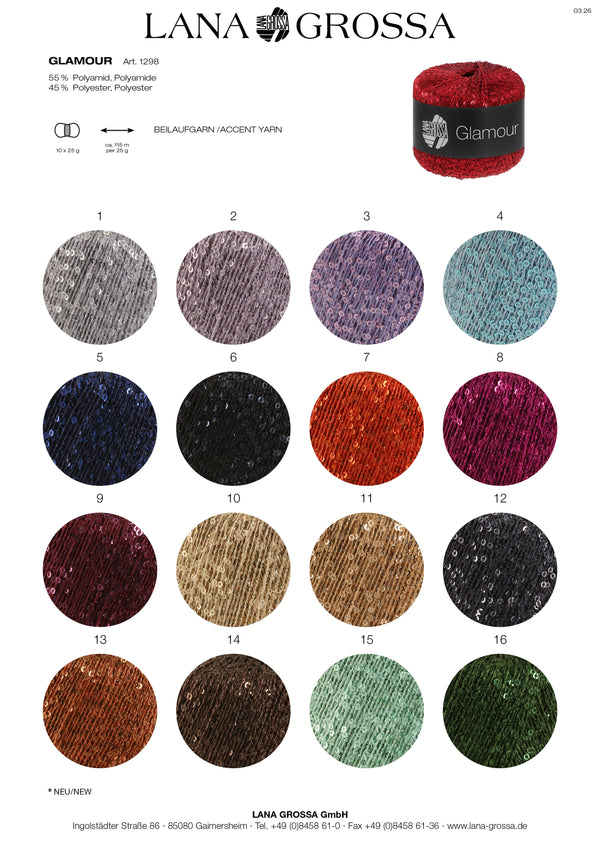 Lana Grossa Glamour Beilaufgarn mit Pailletten 25g / 115m