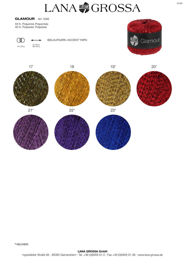 Lana Grossa Glamour Beilaufgarn mit Pailletten 25g / 115m