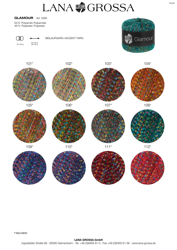 Lana Grossa Glamour Beilaufgarn mit Pailletten 25g / 115m
