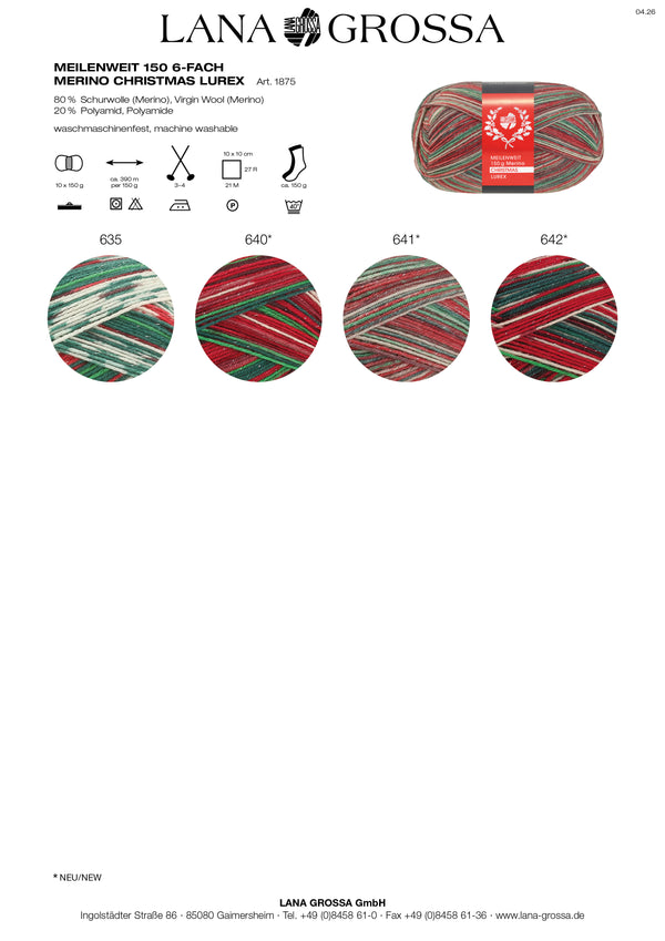 Lana Grossa Meilenweit 6-fach 150 Merino Christmas 150g / 390m