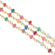 Gefärbte Jade-Perlen auf Messingkette, Schliffperlen Abacus 4x3mm bunt, per Laufmeter