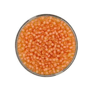Japanische Miyukirocailles color inside peach 2,2mm 10g / Dose
