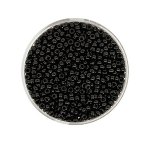 Japanische Miyuki Rocailles schwarz opaque 2,2mm 12g/Dose