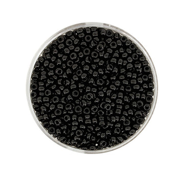 Japanische Miyuki Rocailles schwarz opaque 2,2mm 12g/Dose