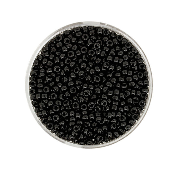 Japanische Miyuki Rocailles schwarz opaque 2,2mm 12g/Dose