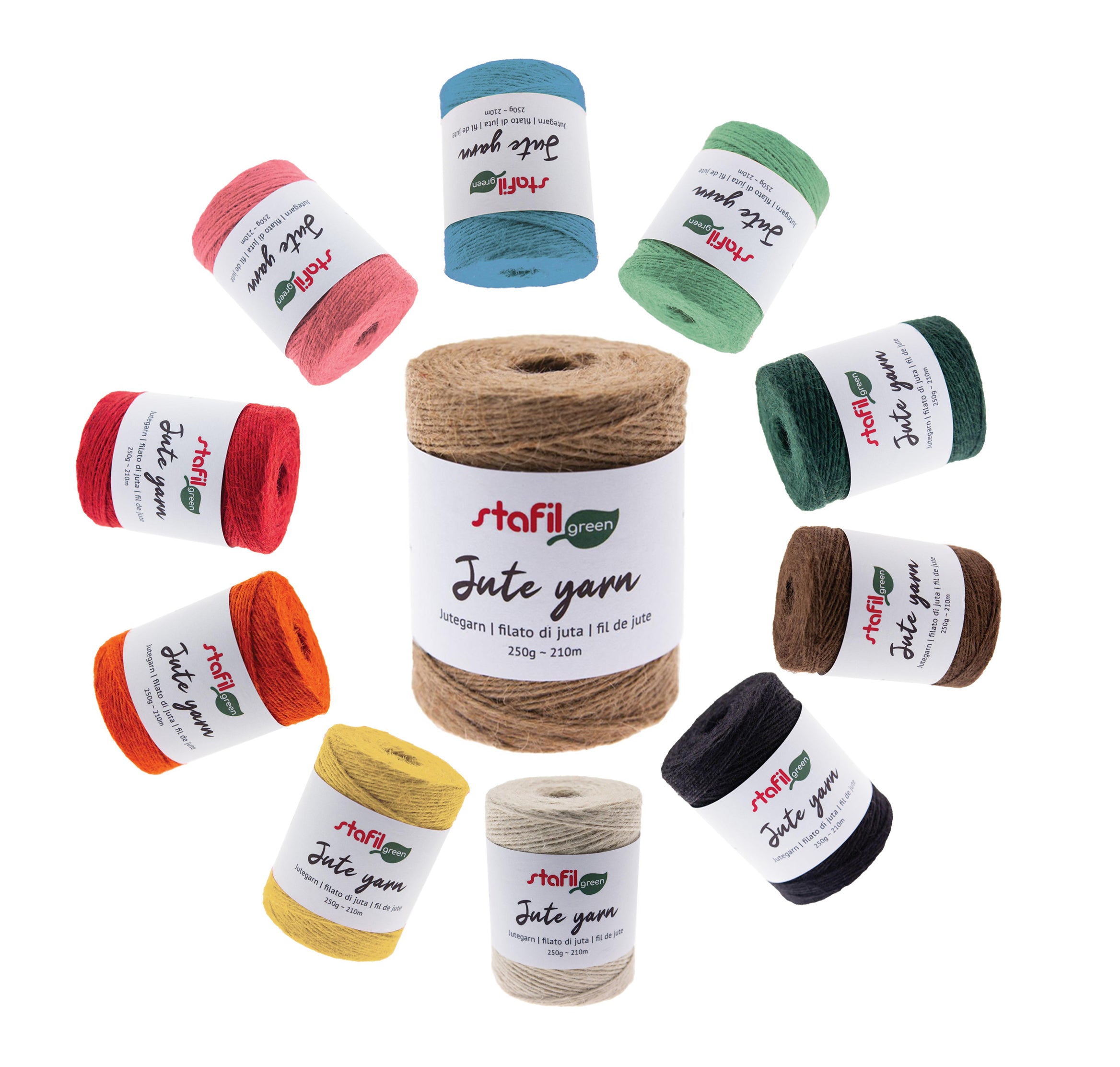 Stafil Grünes Jutegarn ⌀ 2 mm 250 g/210 m