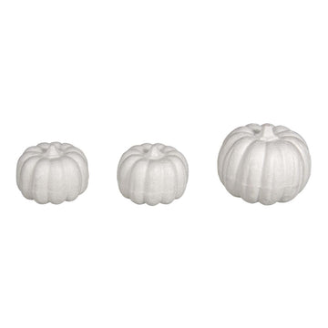 Styropor-Kürbis-Set 3-teilig roh, 1x 7x6cm/2x 6x4cm