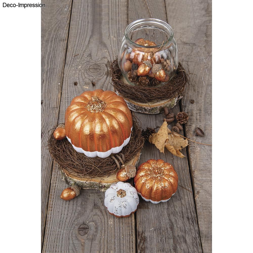 Styropor-Kürbis-Set 3-teilig roh, 1x 7x6cm/2x 6x4cm