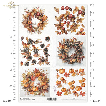 Reispapier für Serviettentechnik und Decoupage Kürbisse Herbst A4 1 Bogen