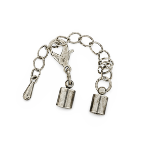 Kappelverschluss 4mm mit Karabiner, altsilber pro Set Klebeverschluss
