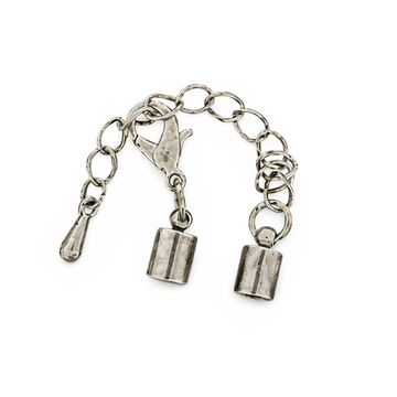 Kappelverschluss 4mm mit Karabiner altsilber 1 Stück
