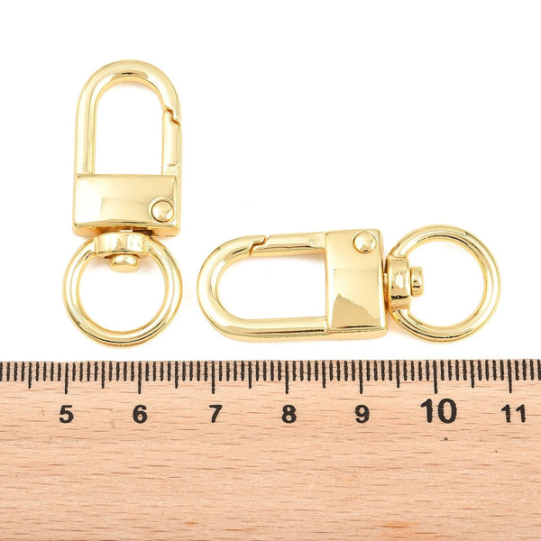 Karabiner mit Drehgelenk golden 41x16,5mm 1 Stück