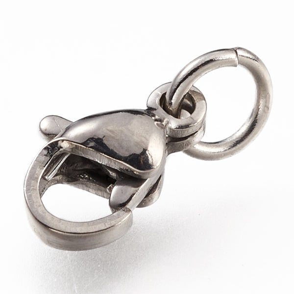 Edelstahl Karabiner mit Zwischenring silbern 9mm 5 Stk./Btl.