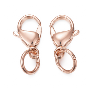 Karabiner 12mm mit Zwischenring rosegold nickelfrei 3 Stück/Pkg.