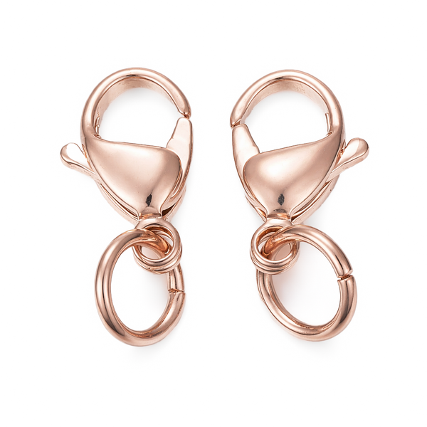 Karabiner 12mm mit Zwischenring rosegold nickelfrei 3 Stück/Pkg.