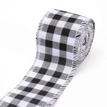Karoband grob schwarz-weiß, 5m/Rolle, 60mm breit