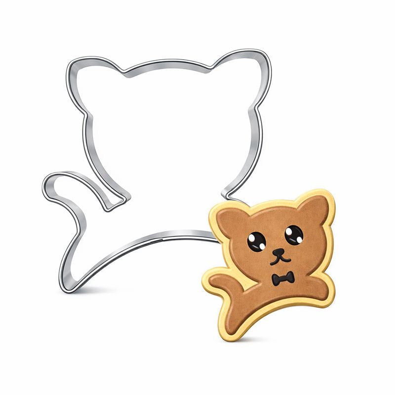 Ausstechform Katze aus Edelstahl 65x55x17,5mm 1 Stück