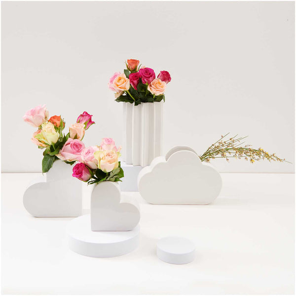 Keramik Vase Herz klein weiß 12cmx5,5cmx12cm