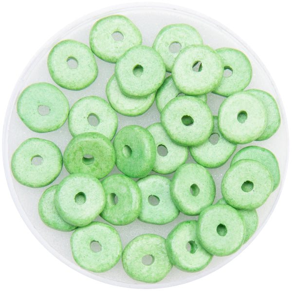 Keramikscheiben Perlen 6mm Loch 1,2mm 30 Stück/ Dose