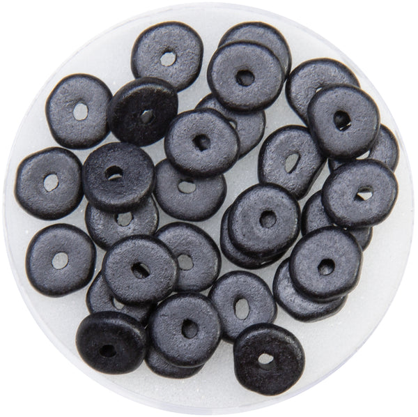 Keramikscheiben Perlen 6mm Loch 1,2mm 30 Stück/ Dose