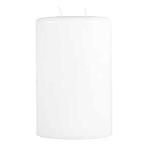 Ovalkerze Rohling mit 2 Dochten weiß 13,5x7,5x22cm