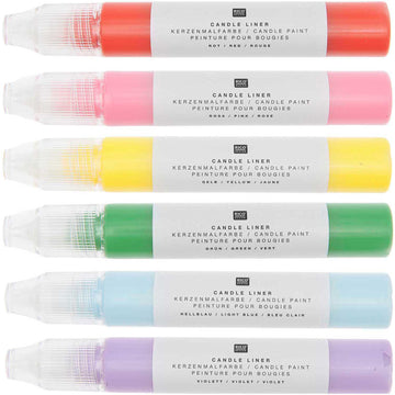 Candle Liner Kerzenmalfarbe Set Regenbogen 6 Stk