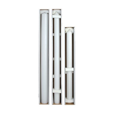 Stabkerze Taufkerzenrohling weiß 100% Paraffin ø 3cm 40cm in Klarsichtkarton