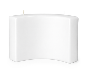 Kerzerohling Bogen weiß mit 2 Dochten 150/240/45 mm