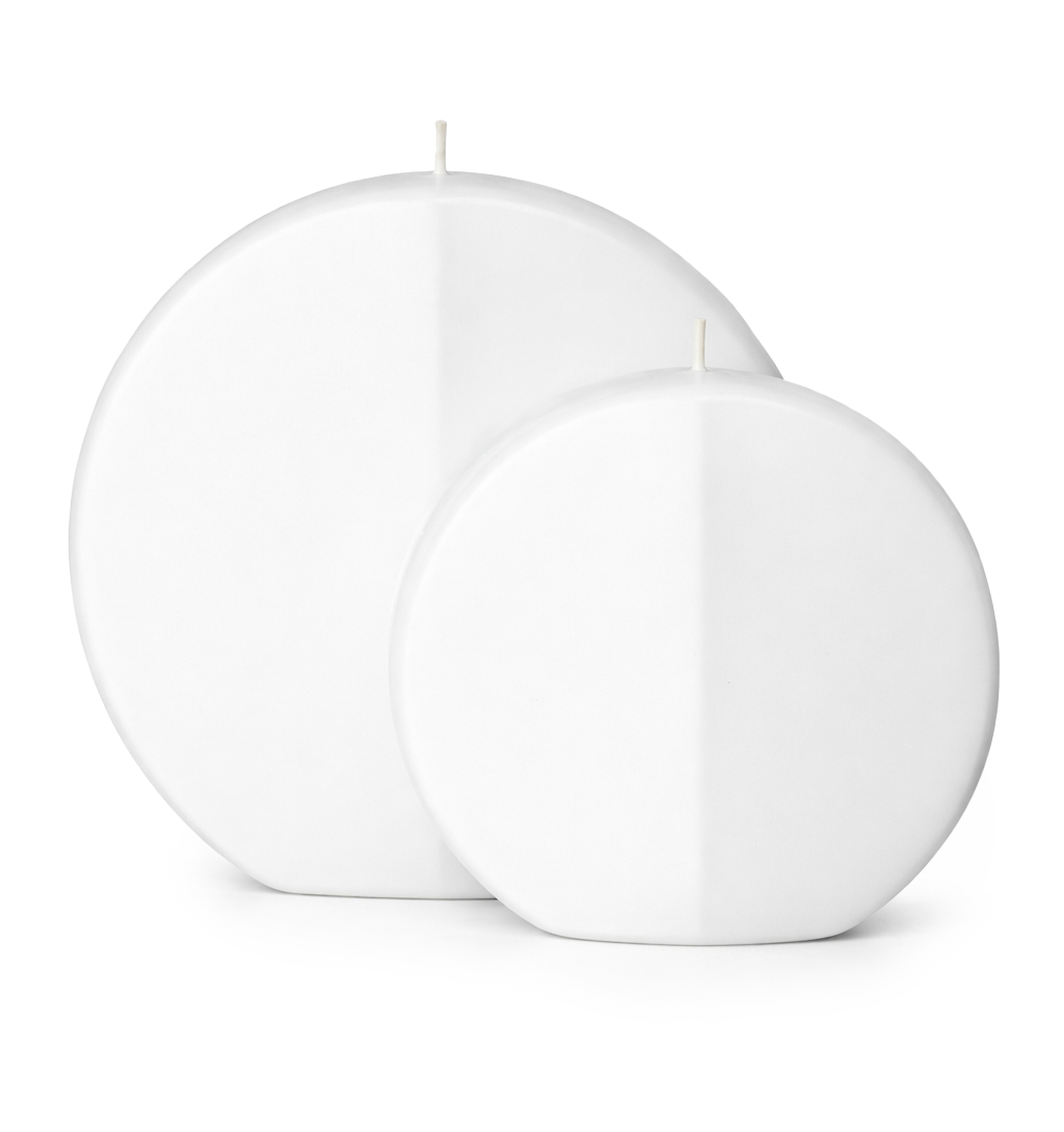 Kerzenrohling Doppelscheibe rund weiß 170/220/50mm