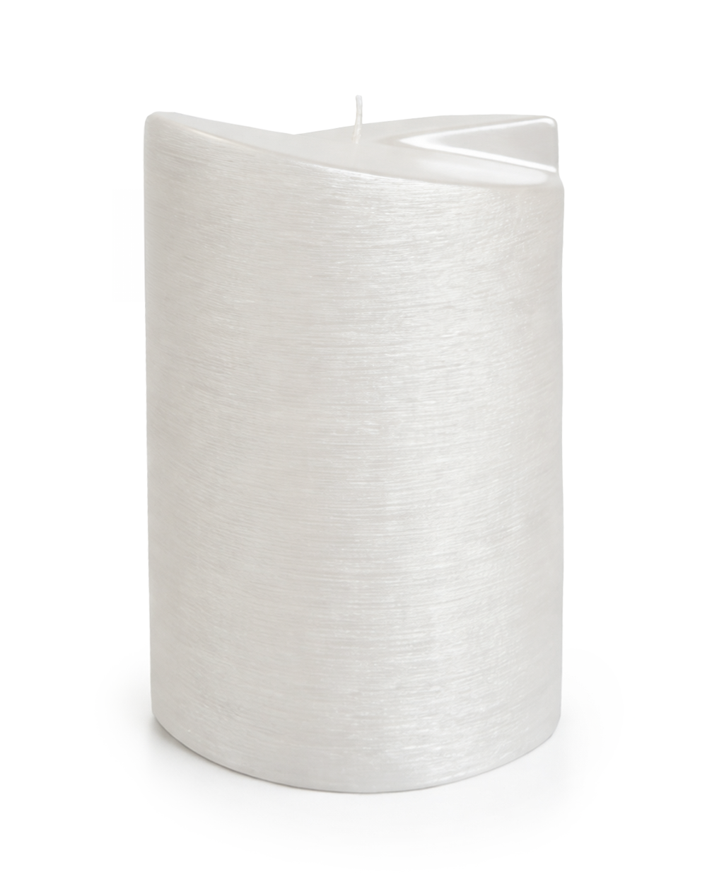 Kerze doppelflügel Ellipse weiß perlmutt gelackt 190/120/70mm