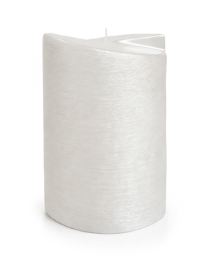 Kerze doppelflügel Ellipse weiß perlmutt gelackt 190/120/70mm