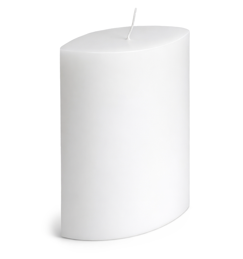 Kerzenrohling spitzoval weiß 220/150/80 mm