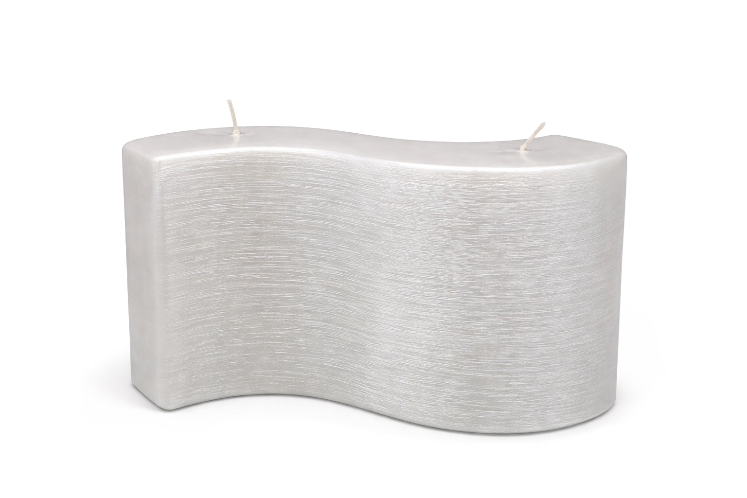 Kerzenrohling Welle perlmutt gelackt gebürstet 260/150/65 mm