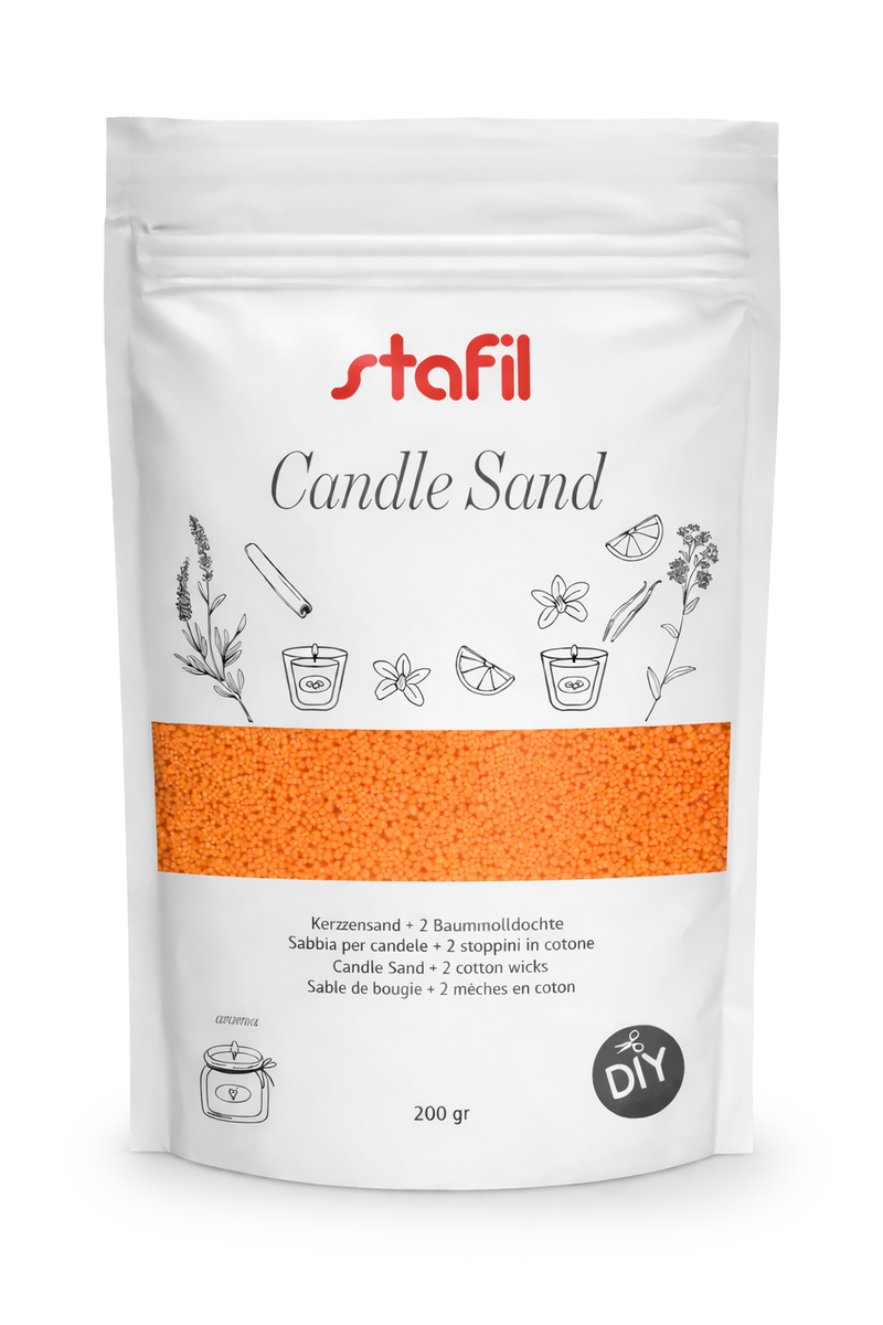 Stafil Kerzensand mit Aroma + 2 Baumwolldochte 200g