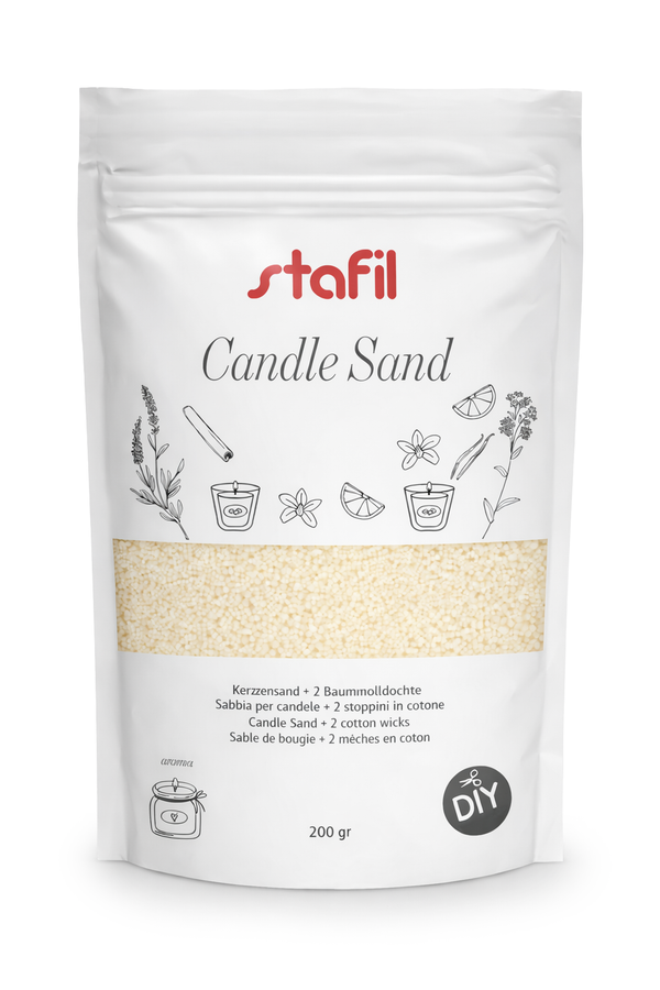 Stafil Kerzensand mit Aroma + 2 Baumwolldochte 200g