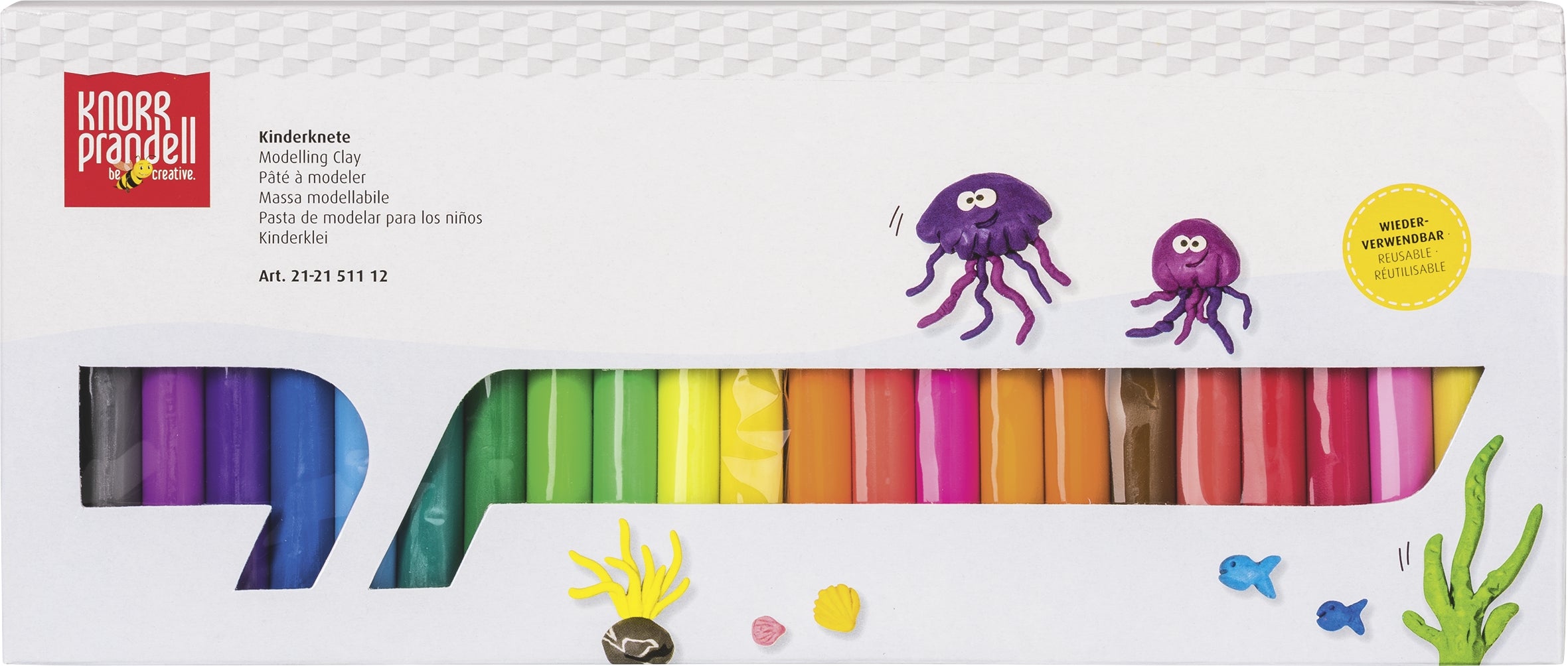 Kinderknete-Set Plastilin 500g bunt