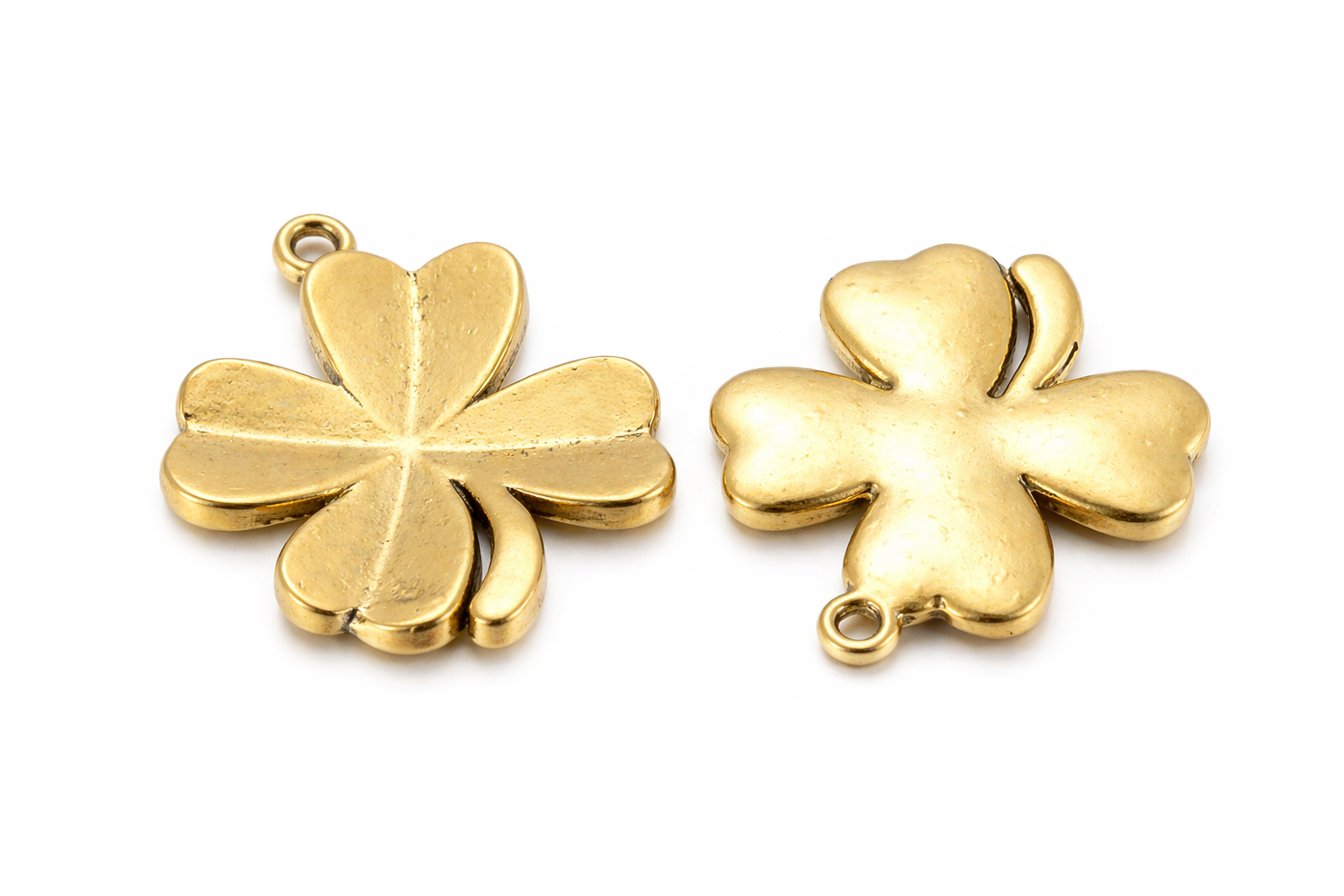 Metall Anhänger Vierklee 25mm,antikgold, Glücksklee pro Stück