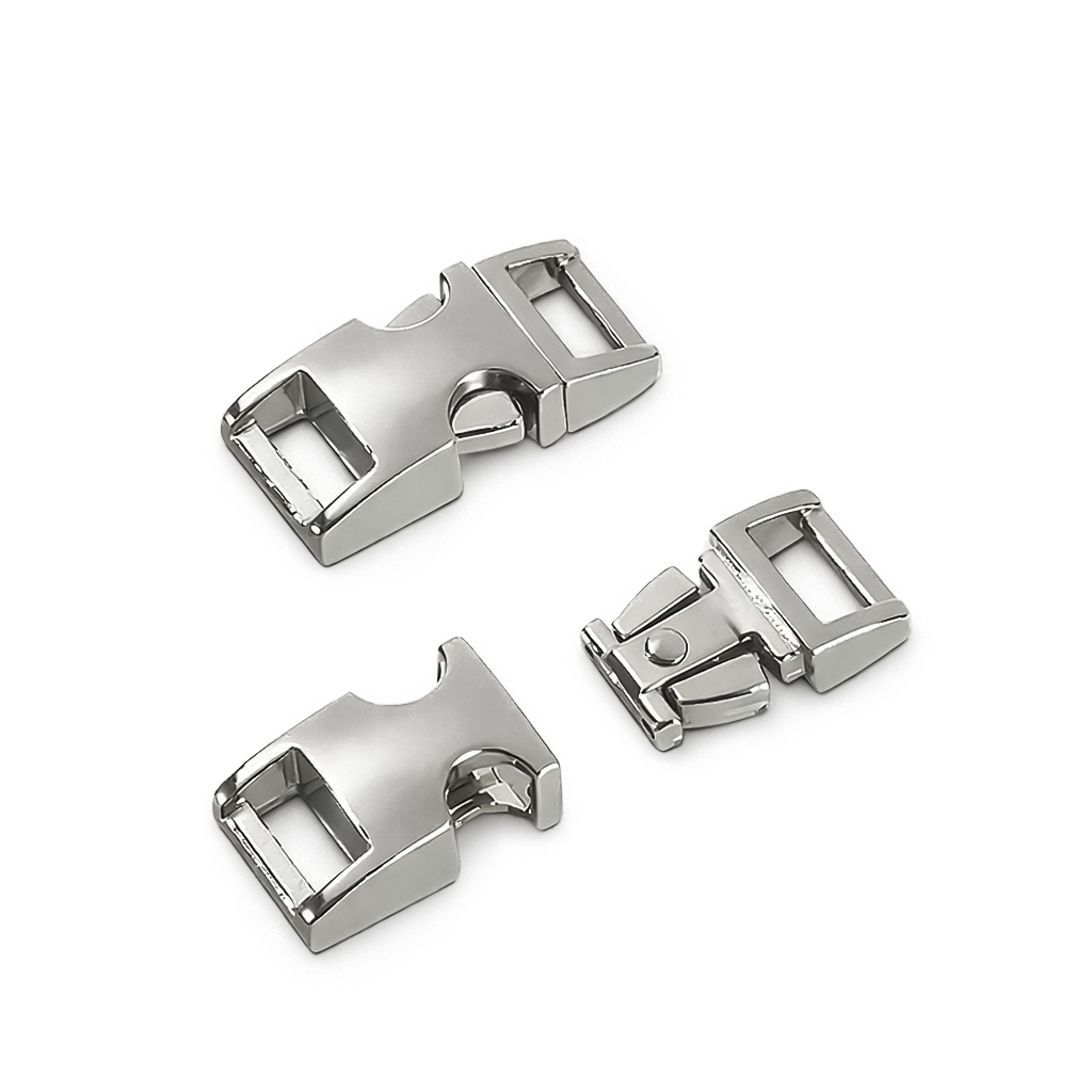 Klickschnalle Metall, 14 mm, silber glänzend, 1 Stück