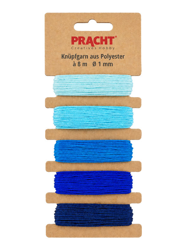 Knüpfgarn-Set aus Polyester 1mm 5 Farben á 8m